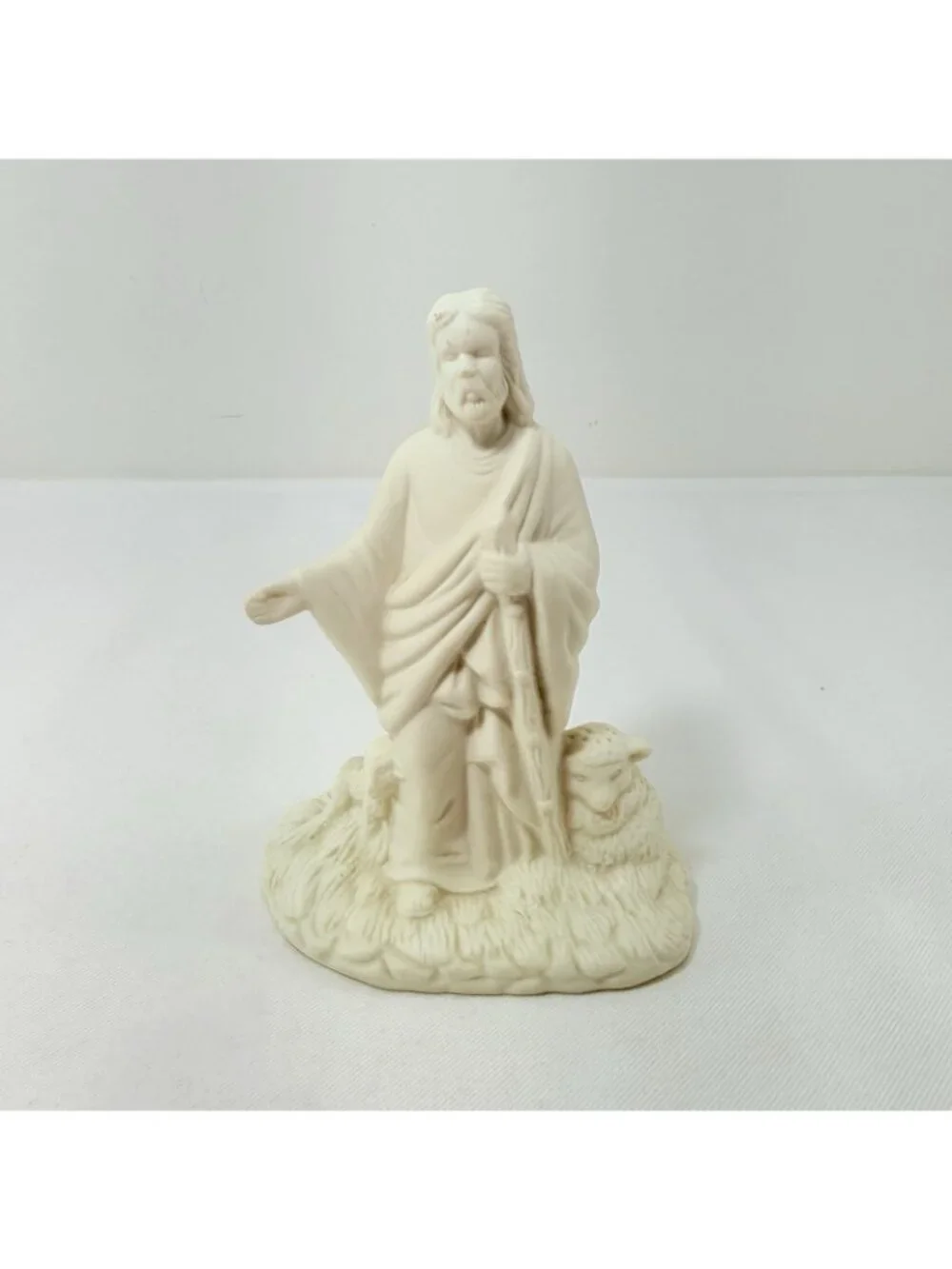 Vintage Loomco Shepherd Jesus Christmas Figurine 6” Christianity Religious White